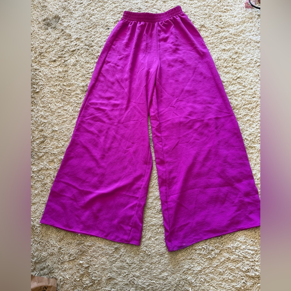 Zara Fuchsia Elastic Waist Pants